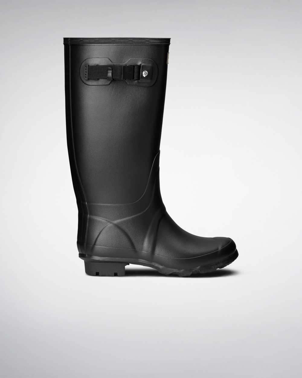 Hunter Wide Leg Women's Rain Boots NZ-21532H Black